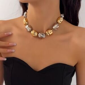 Gold and Silver Chunky Necklace